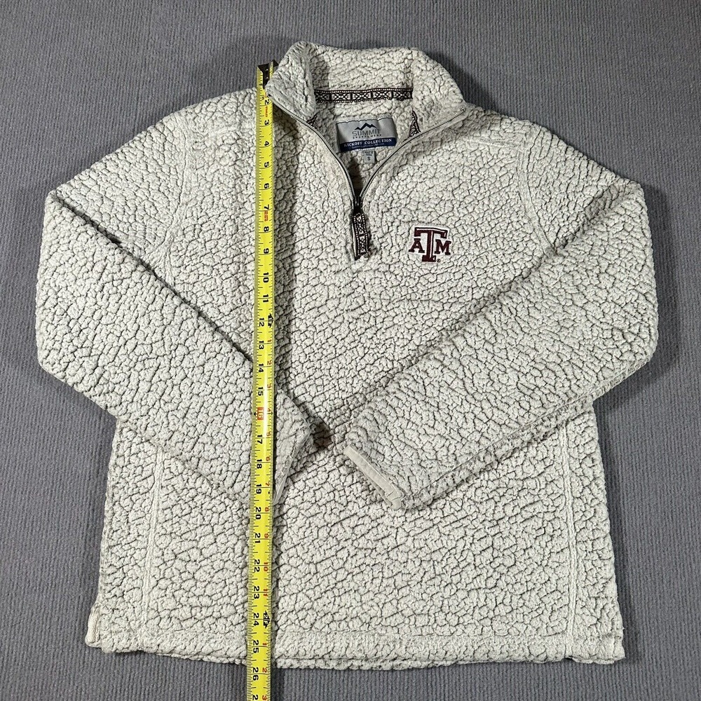 Texas A&M Aggies Mens‎ Small Fleece 1/4 Zip Jacket White Gigem Football - Picture 8 of 8